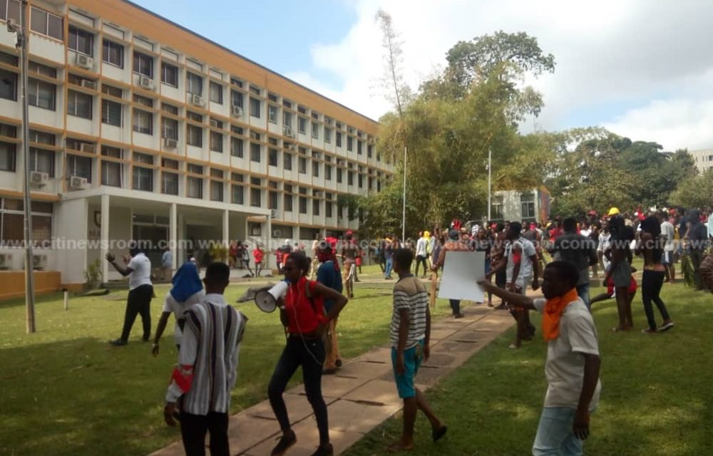 KNUST: TEWU members hit streets over council dissolution, VC removal